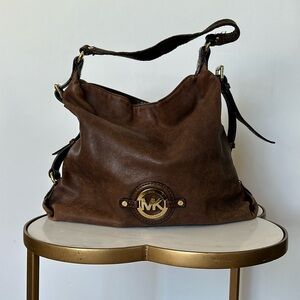 Michael Kors Brown Leather Slouchy Shoulder Bag